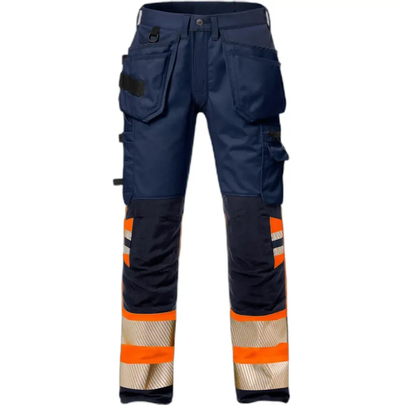 Fristads Hochsichtbare Arbeitshose Klasse 1 Fristads Outdoor 2706 PLU, Orange, – Produktbild 2 von 2