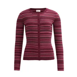 People Wear Organic People Wear Organic Rippstrick Strickjacke, rot geringelt – Produktbild 1 von 1