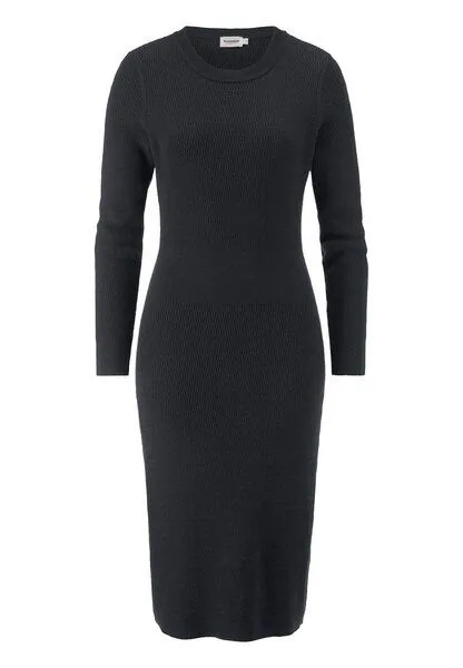 hessnatur hessnatur Strick Kleid Regular aus Bio-Baumwolle mit Bio-Merinowolle, Schwarz, – Produktbild 3 von 4