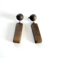 Mekhada Mekhada Tagua Ohrstecker ENZO, Braun, – Produktbild 1 von 1