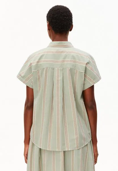 ARMEDANGELS ARMEDANGELS LARISAANA STRIPE Damen Bluse aus 100% Bio-Baumwolle, Foam-light oatmilk-dried palm, – Produktbild 2 von 4