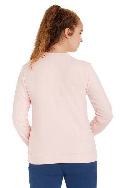 loud + proud loud + proud Damen Sweat Strukturmuster, GOTS-zertifiziert, Rosé(rosa), – Produktbild 2 von 2