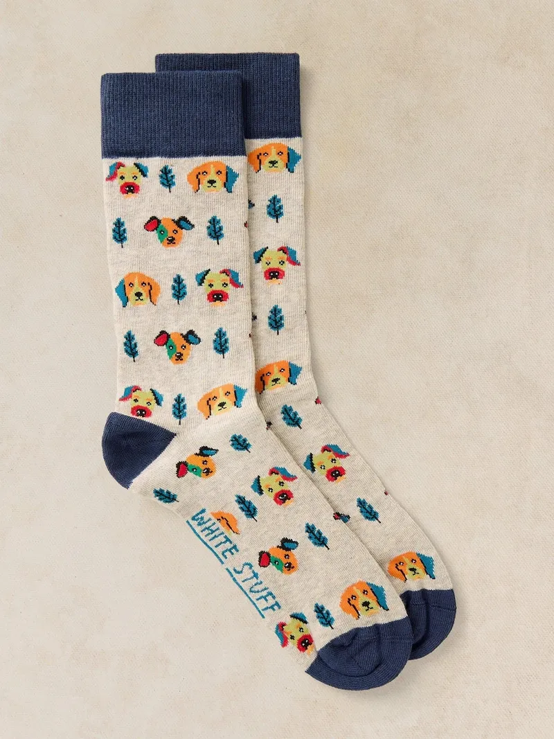 White Stuff Socken mit Hundemotiv - 44-46, Grau multi, – Produktbild 1 von 2