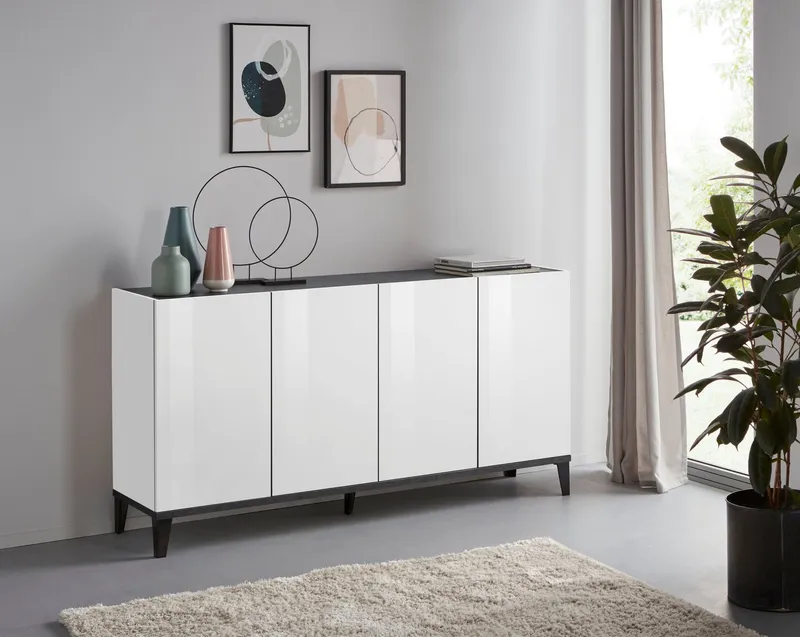Home affaire Sideboard Sunrise, Breite 160 cm, Weiß, – Produktbild 1 von 5