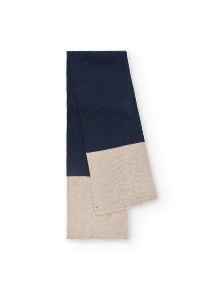 TIRALAHILACHA TIRALAHILACHA Tayo chunky wool scarf in two-tone, Blau, – Produktbild 4 von 4