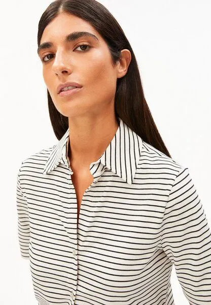 ARMEDANGELS ARMEDANGELS NALITAA STRIPE Damen Bio-Baumwoll Mix, Oatmilk-black, – Produktbild 3 von 4