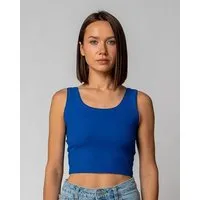 GORG GORG Damen Geripptes Cropped Top aus Bio-Baumwolle & TENCEL Modal, Kobaltblau, – Produktbild 1 von 1