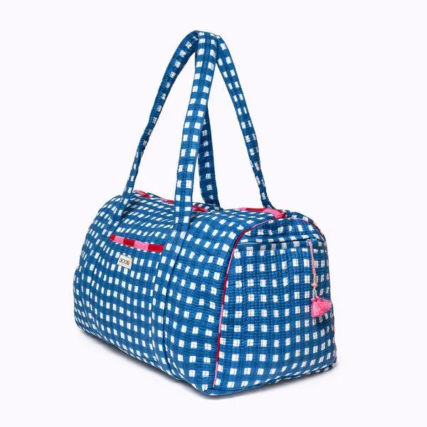 KIKOONI KIKOONI handgefertigte große Baumwolltasche "K. Shopper", Happy checks blue, – Produktbild 4 von 4