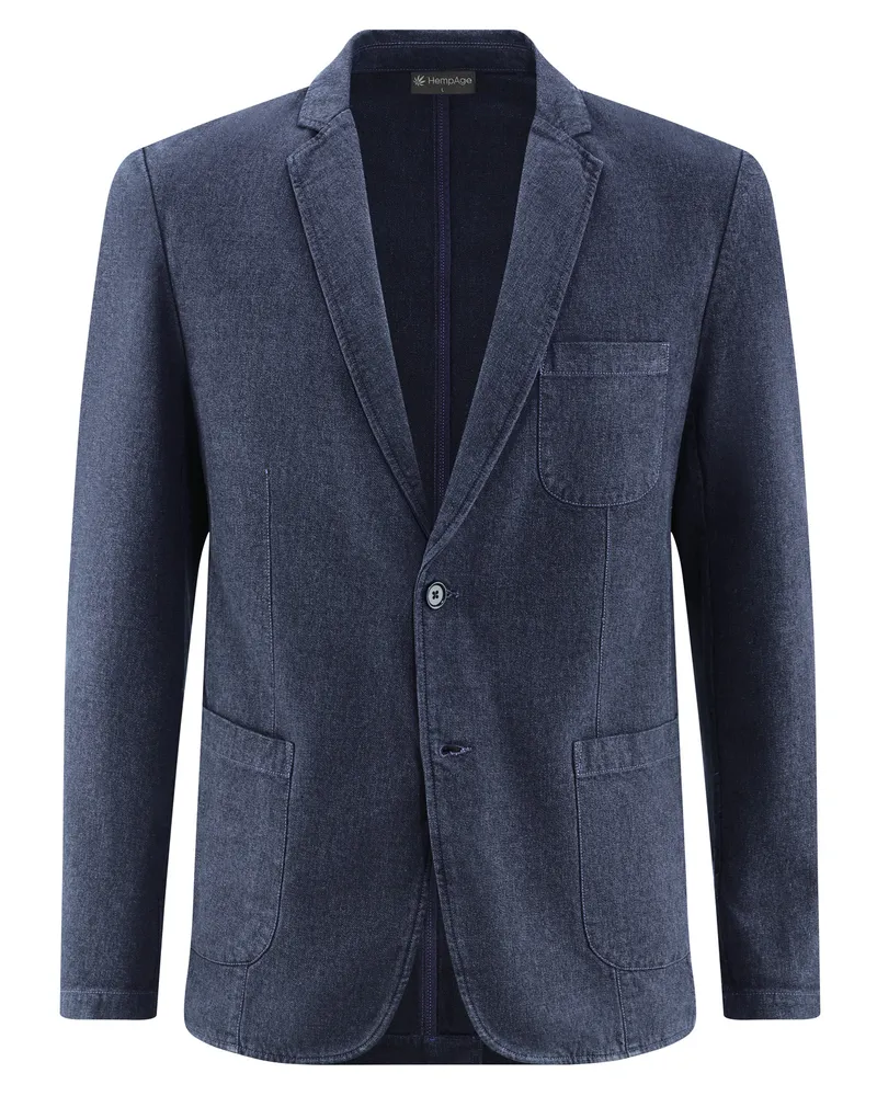 HempAge Hempage Herren vegan Blazer Aus Twill Marineblau, Blau, – Produktbild 2 von 2