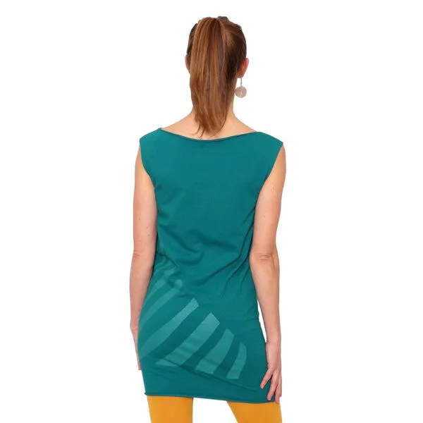 HANDGEDRUCKT HANDGEDRUCKT "Zebra" Bio-Kleidchen, Petrol, – Produktbild 2 von 3