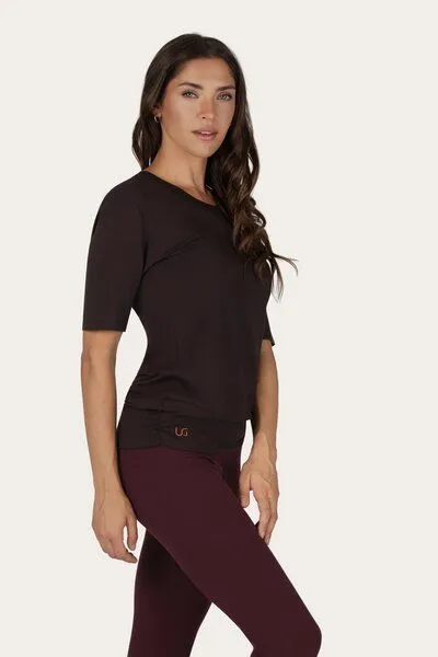 Urban Goddess Urban Goddess Dry Fit Yoga Shirt Kami, Coffee (braun), – Produktbild 3 von 5