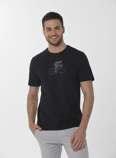 ORGANICATION ORGANICATION T-Shirt aus Bio-Baumwolle mit Fahrrad-Print, Schwarz(black), – Produktbild 1 von 4