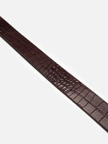Nudie Jeans Nudie Jeans Western Faux Croco Belt, Burgundy (rot), – Produktbild 3 von 3