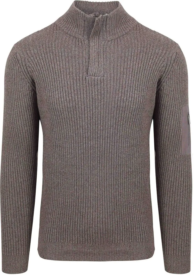 Suitable Suitable Mou Half Zip Pullover Taupe - Größe XXL, Taupe, – Produktbild 2 von 5