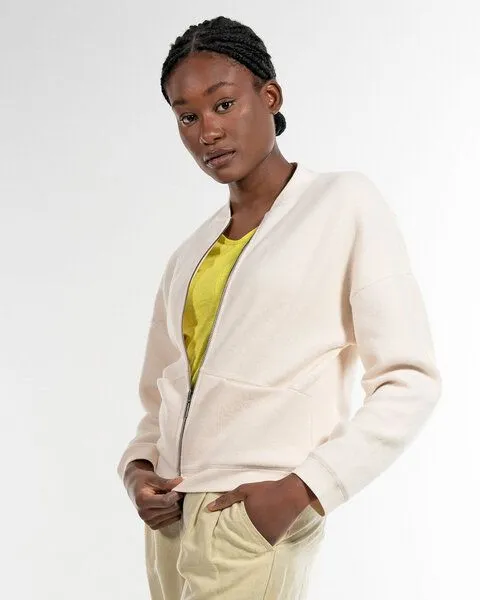 Alma & Lovis Alma & Lovis Blouson-Jacke aus flauschigem Bio-Baumwoll-Fleece | Teddy Jacket, Auster (beige), – Produktbild 4 von 4