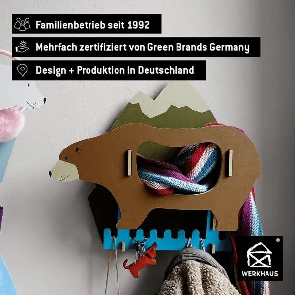WERKHAUS WERKHAUS Kindergarderobe Dicke Tiere - Bär – Produktbild 6 von 6