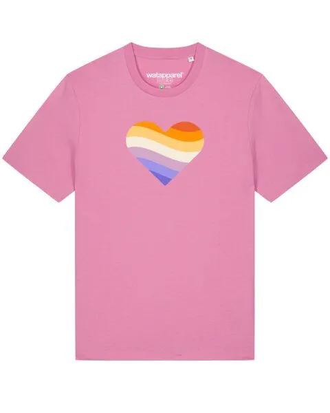 watapparel watapparel T-Shirt Unisex Rainbow Heart, Bubble pink, – Produktbild 1 von 3