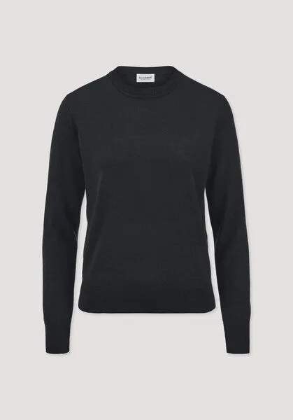 hessnatur hessnatur Pullover Regular aus reiner Bio-Merinowolle, Schwarz, – Produktbild 4 von 4