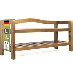 Casaria® Schuhregal Akazienholz 2 Etagen – Produktbild 1 von 1