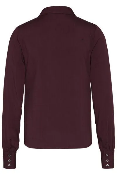 Wunderwerk Wunderwerk Tie neck blouse TENCEL, Dunkelrot (594 - black wine), – Produktbild 3 von 3