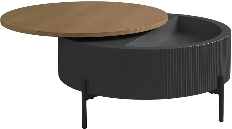 SCHÖNER WOHNEN-Kollektion Couchtisch HEROY (1-St), 80 cm, Tischplatte drehbar mit Stauraum, Braun, – Produktbild 4 von 8