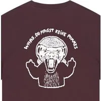 päfjes päfjes Pommes / Honigdachs mag Pommes Frittes - Fair Wear Unisex Männer Bio T-Shirt, Red brown (braun), – Produktbild 1 von 1