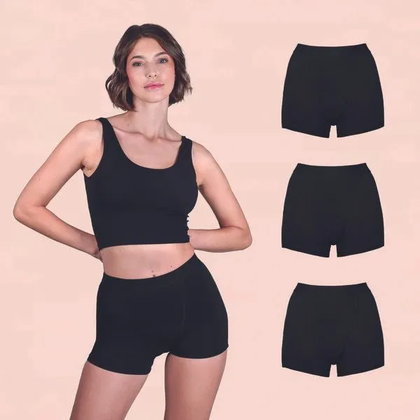 Taynie Ultra Periodenunterwäsche Biozidfrei 60°C Taynie Shorts Ultra, 3er pack schwarz, – Produktbild 1 von 4