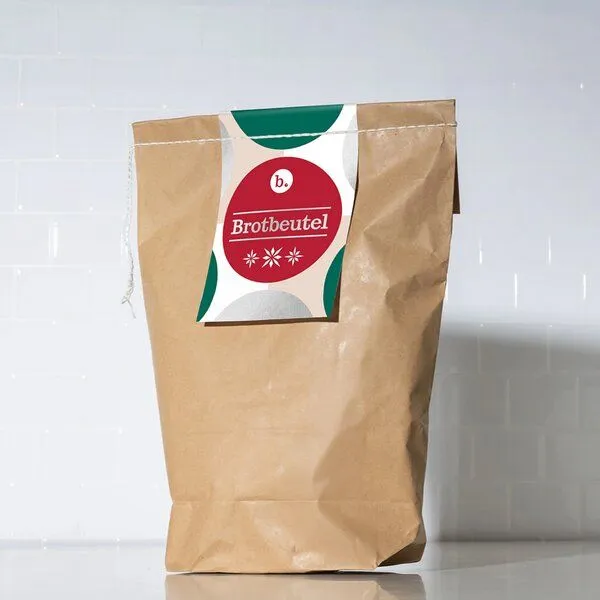 brotstoff brotstoff Winter Geschenkset - Brotbeutel mit Brotbackmischung im Glas + Nachfüllpaket – Produktbild 1 von 4