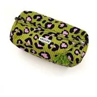KIKOONI KIKOONI handgefertigte Kosmetiktasche "Oh Leo", Cosmic green ( grün), – Produktbild 1 von 2