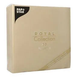PAPSTAR PAPSTAR Papierserviette Servietten ROYAL Collection 1/4-Falz 40 cm x 40 cm sand 50 Stk – Produktbild 1 von 1