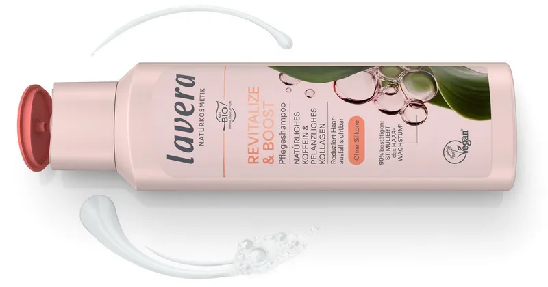 lavera lavera Shampoo "Revitalize & Boost" Koffeein & pflanzliches Kollagen, 250 ml – Produktbild 3 von 5