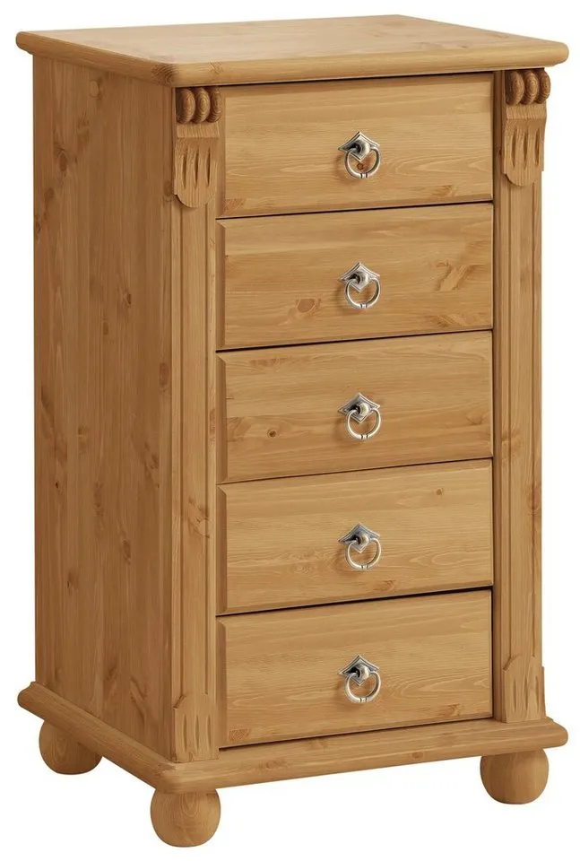 OTTO home Schubkastenkommode Tessin, Schminkkommode mit Spiegel, aus massiver Kiefer, FSC®-zertifiziert, Beige, – Produktbild 2 von 5