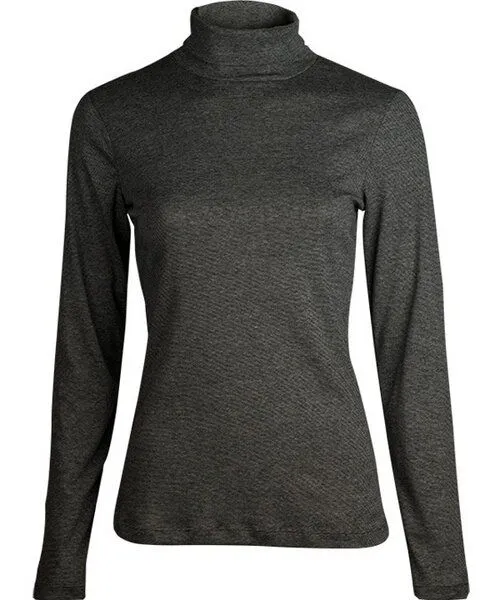 Alma & Lovis Alma & Lovis Rollkragenshirt aus Bio-Baumwoll-Jersey | Melange Rolli, Schwarz, – Produktbild 1 von 2