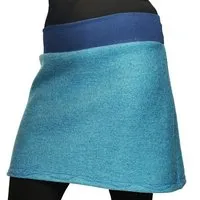 liebewicht Rock Wollrock kurz Wollwalk bio Unikat mit Stickerei liebewicht, Blau, – Produktbild 1 von 1