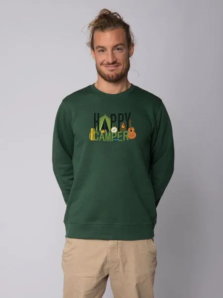 watapparel watapparel Sweatshirt Unisex Happy Camper, Bottle green, – Produktbild 2 von 3
