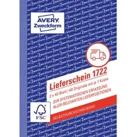 Avery Zweckform Avery Zweckform Formularbuch '1722' Lieferschein ECF, DIN A6 – Produktbild 1 von 1