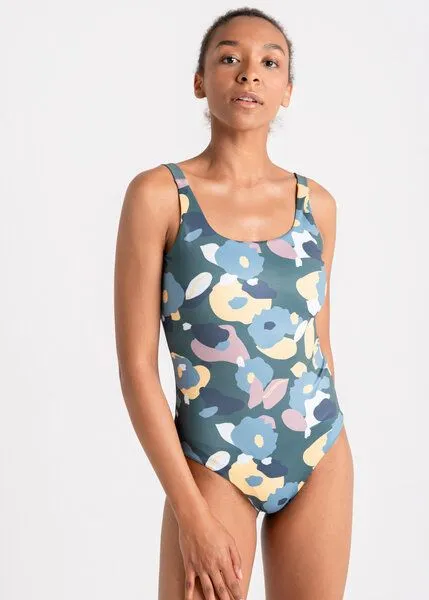 boochen boochen Badeanzug Langeoog - wendbar mit Green Flower Print – Produktbild 2 von 4