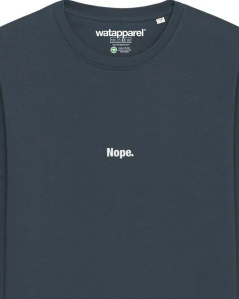 watapparel watapparel Sweatshirt Unisex Nope, India ink grey, – Produktbild 3 von 3