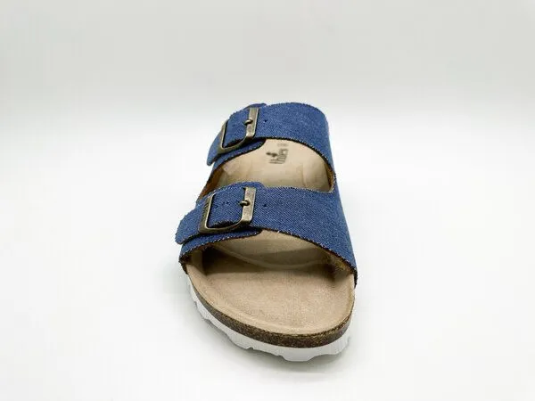 thies Veganer Rec Denim Sandale "thies ® PET" aus recyceltem PES, Blau (denim blau), – Produktbild 3 von 4