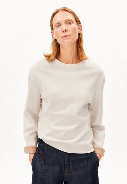 ARMEDANGELS ARMEDANGELS UN-WASTED Damen Longsleeve aus recyceltem Baumwoll Mix, Undyed-cinnamon dust, – Produktbild 1 von 4