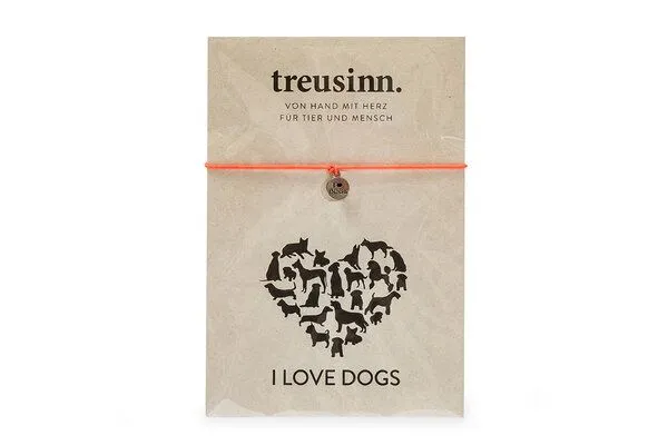Treusinn Treusinn Armband BUDDY I love dogs gravierter Anhänger, Koralle, – Produktbild 2 von 2