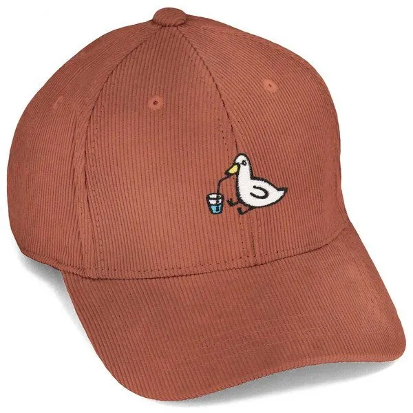LIGARTI Bestickte Cord Cap – Piet die Ente – LIGARTI Tiermanufaktur, Terracotta, – Produktbild 1 von 4