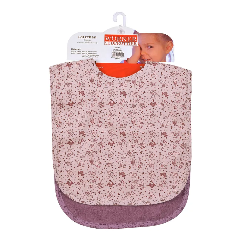 Wörner Wörner 2er-Pack Lätzchen mit Druckknopf 26x40 cm, Rosa, – Produktbild 2 von 2