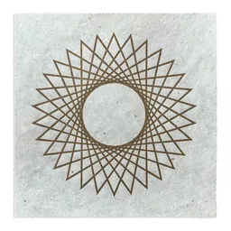 Veskor Cassiopeia Veskor Cassiopeia STERN POLYGON (30/11) Heilige Geometrie Linoldruck | 22 × 22 cm | Gold auf Naturweiß – Produktbild 1 von 1