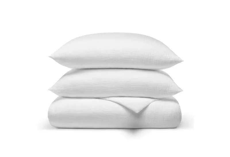Seralino Bettwäsche aus Musselin (100% Bio Baumwolle) inkl. 80x80 Kissenbezug, blickdicht, besonders weich, bügelfrei, formstabil, verdeckter Reißverschluss, Weiß, – Produktbild 1 von 5