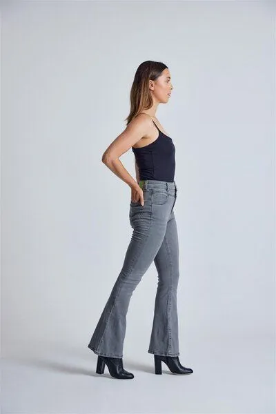 Flax and Loom Flax and Loom Schlaghose Skinny Fit Modell: Mavis, Silver (grau), – Produktbild 5 von 8