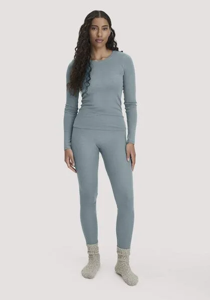 hessnatur hessnatur Leggings Regular Cut PURE FUNCTION aus Bio-Merinowolle mit Seide, Sturmblau, – Produktbild 1 von 4
