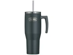 Thermos Thermos Isolier-Trinkbecher "REFRESHING", mit Trinkhalm & Henkel, 1,1 l, black mat – Produktbild 1 von 1