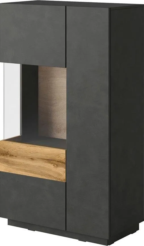 OTTO home Vitrine SILKE Höhe 138,5 cm, Grau, – Produktbild 2 von 5