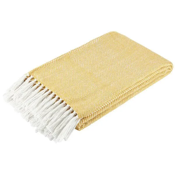 liv interior liv interior Recycelte In- und Outdoordecke HERRINGBONE, Gelb, – Produktbild 3 von 4